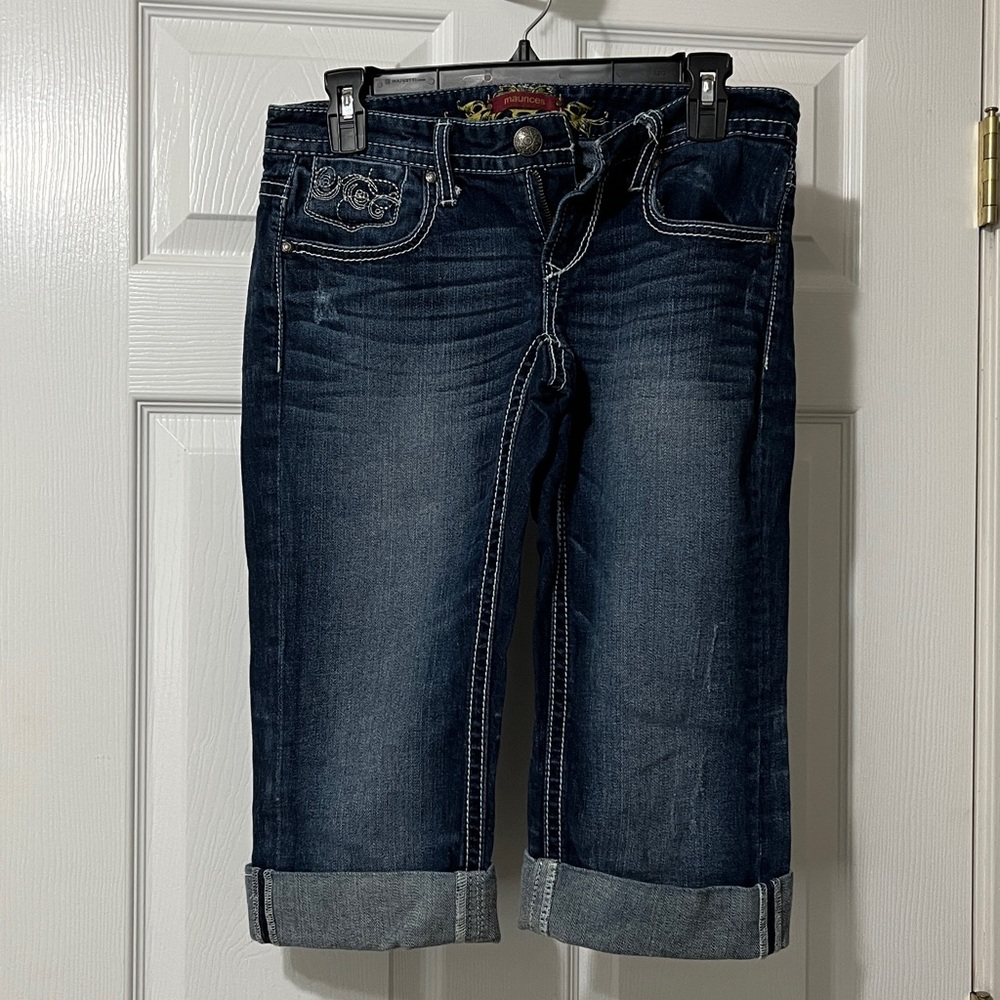Maurices 3/4 Capri Length Rolled Cuff Crop Jeans Women's
